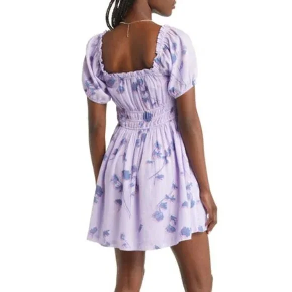 B.P. (sold at Nordstrom's) Shirred Puff Sleeve Cotton Prairie Dress - Small - Picture 5 of 6